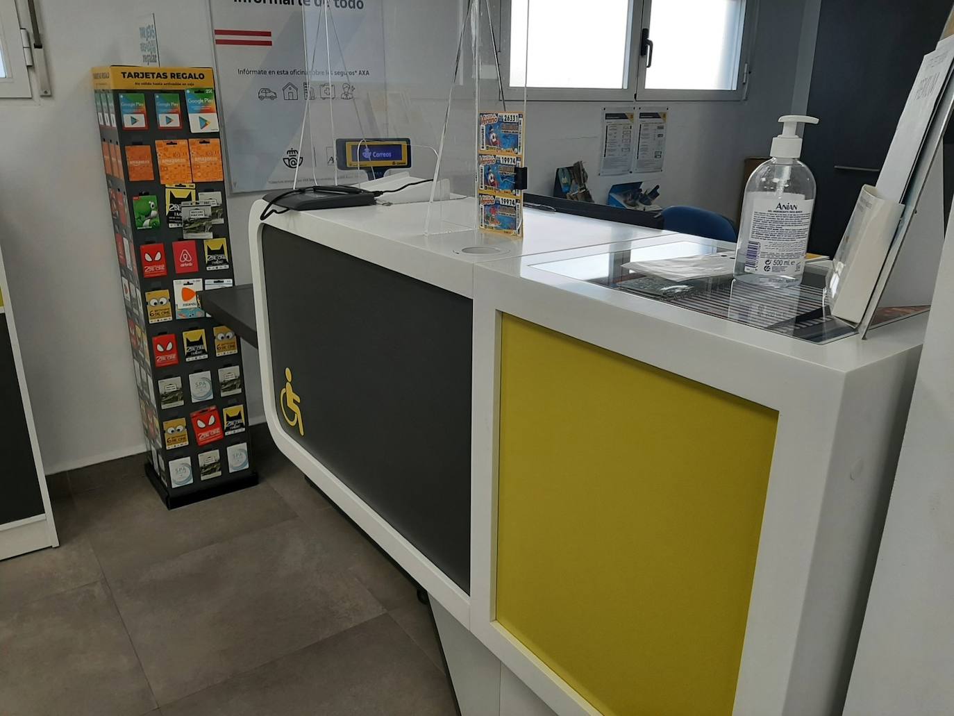 Mostrador de la oficina de correos de Los Santos