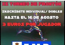 Cartel de las inscripciones al torneo