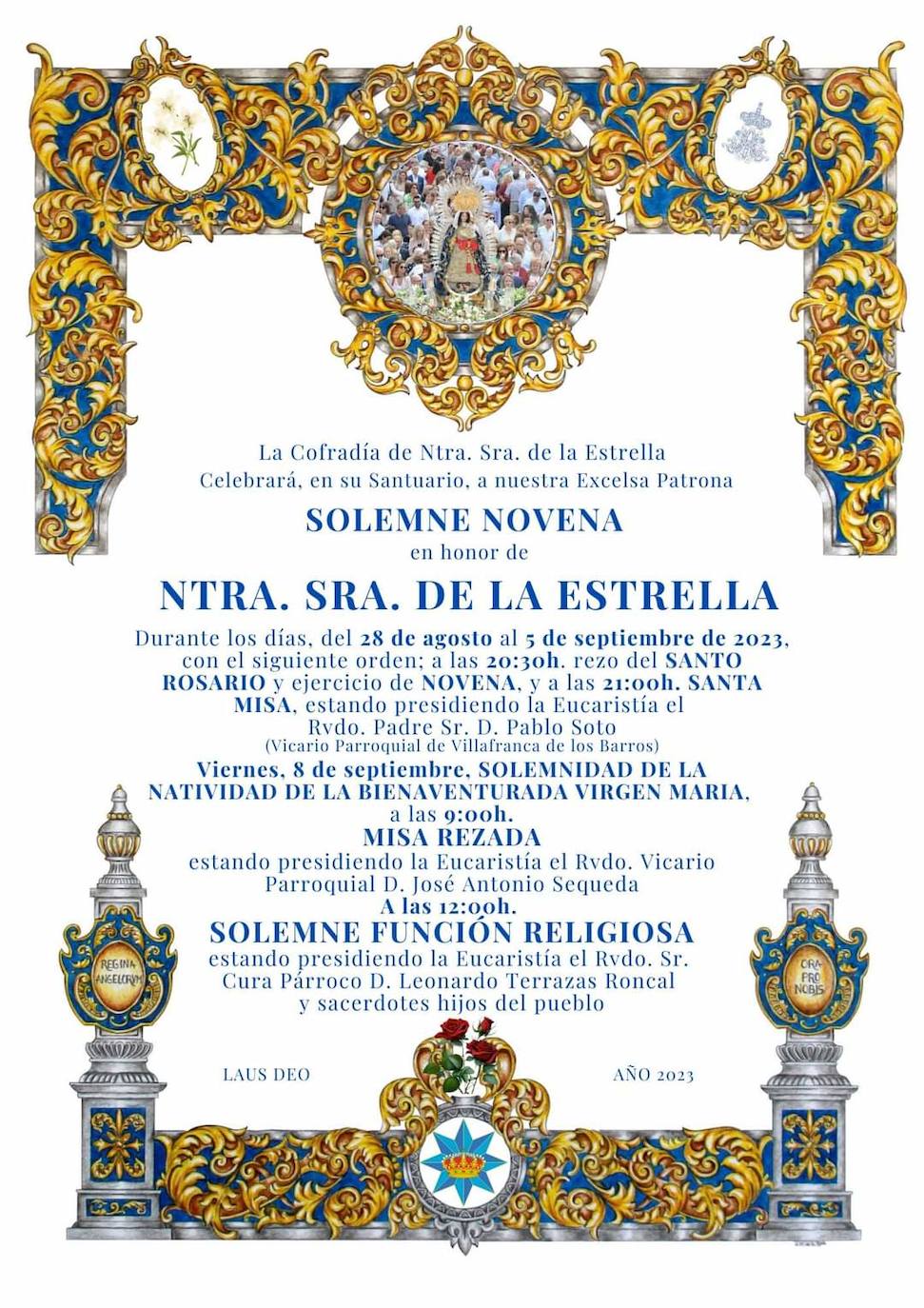 Cartel de la Novena en honor a la Virgen
