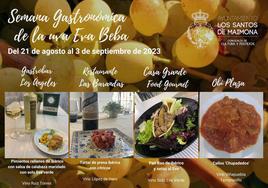 Cartel de la Semana Gastronómica de la Uva Eva o Beba de Los Santos