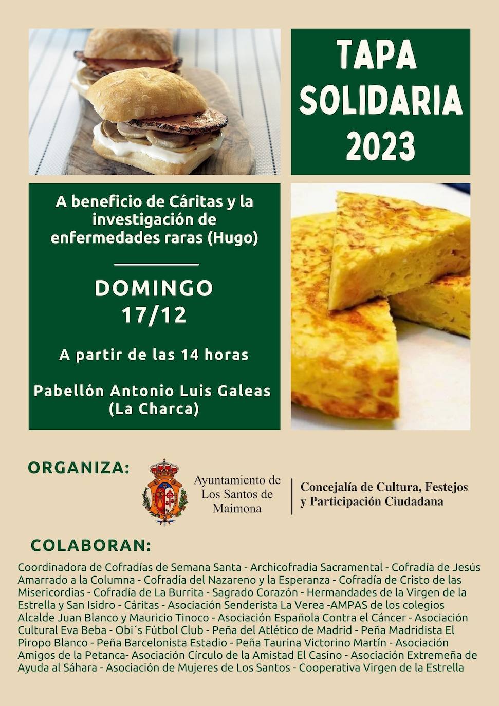 Gastronomía y solidaridad se darán la mano este domingo durante la Tapa Solidaria 2023
