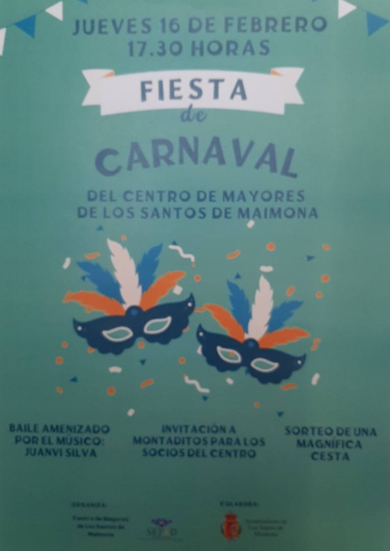 Cartel del la Fiesta de Carnaval el el Centro de Mayores 