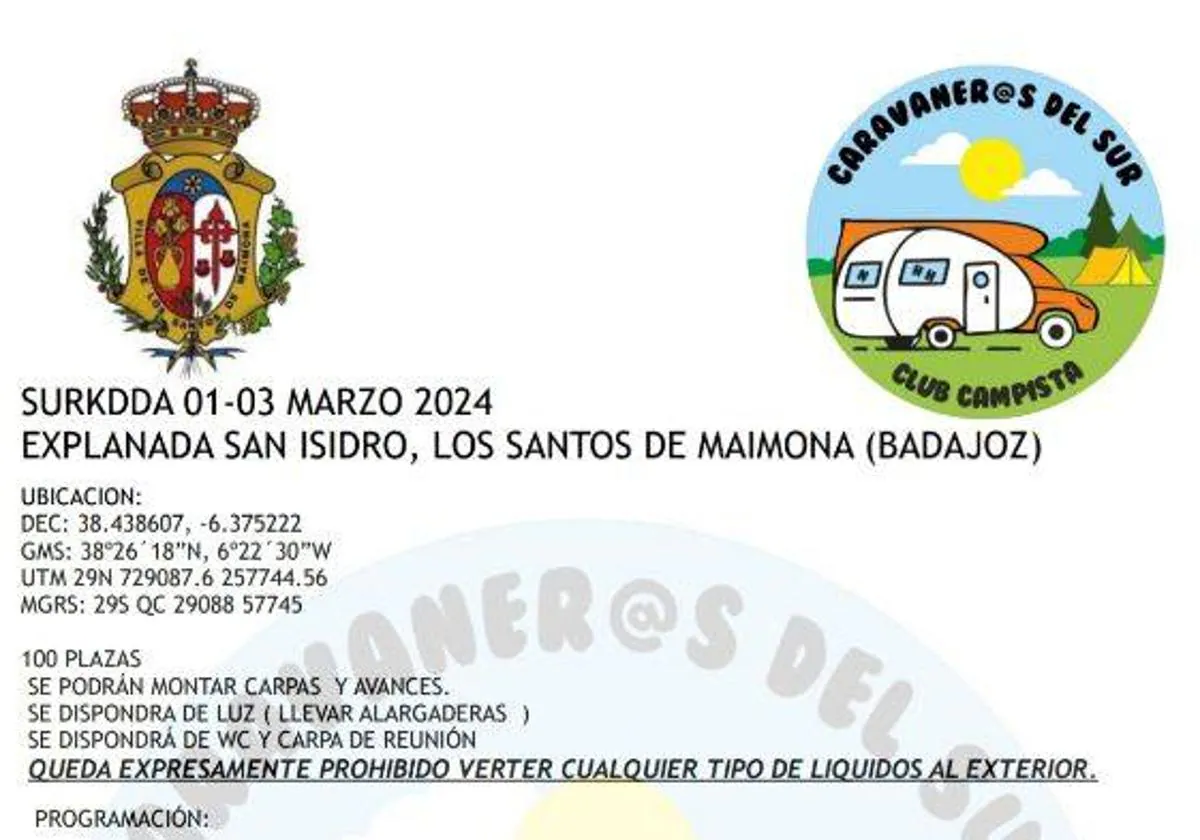 El club campista &#039;caravaneros del sur&#039; organiza una &#039;Kedada&#039; en Los Santos