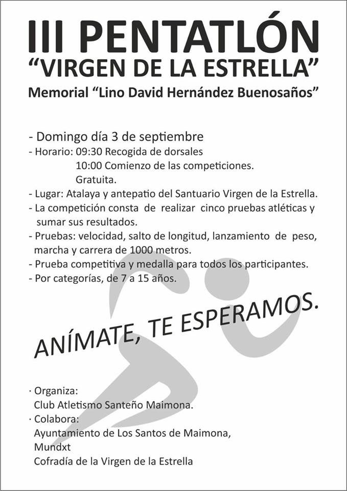Cartel del IIIPentatlón Virgen de la Estrella