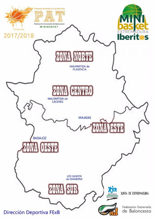 Mapa de las zonas seleccionadas para el PAT 
