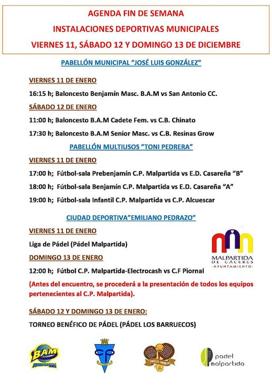 Agenda deportiva para el fin de semana