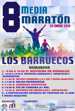 Mañana, 20 de enero, se celebrará la esperada Media Maratón Los Barruecos, de Malpartida de Cáceres
