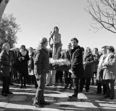 San Sebastián regresa a su ermita después de la procesión. 20 de enero de 2019. Foto y Archivo JAAG.