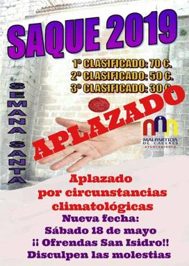 El Campeonato de Saque tiene nueva fecha, el 18 de mayo