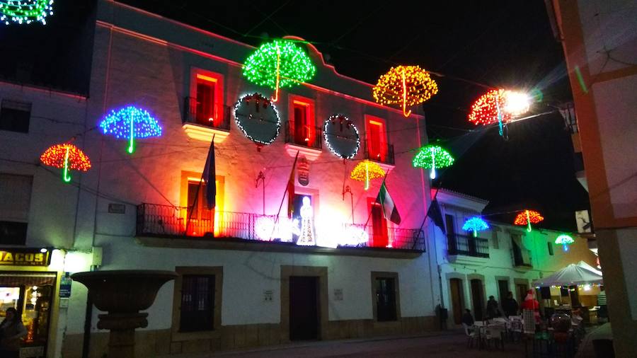 Paraguas luminosos en la Navidad pasada 