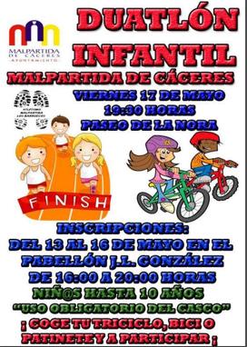 Malpartida de Cáceres acoge un duatlón infantil