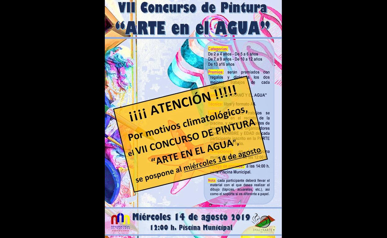 Aplazado el VII Concurso de Pintura 'Arte en el Agua' al próximo miércoles