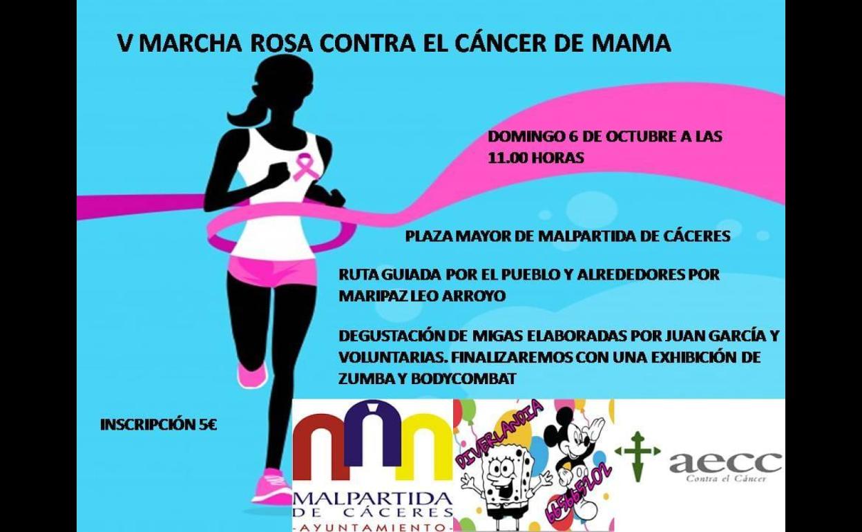 El domingo se celebra la Marcha Rosa de Malpartida de Cáceres