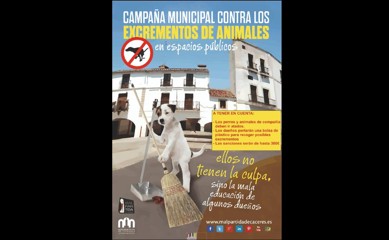 Campaña municipal contra los excrementos de animales en espacios públicos