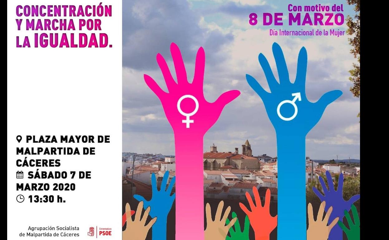 La Agrupación Socialista de la localidad organiza una concentración y marcha por la igualdad el próximo sábado