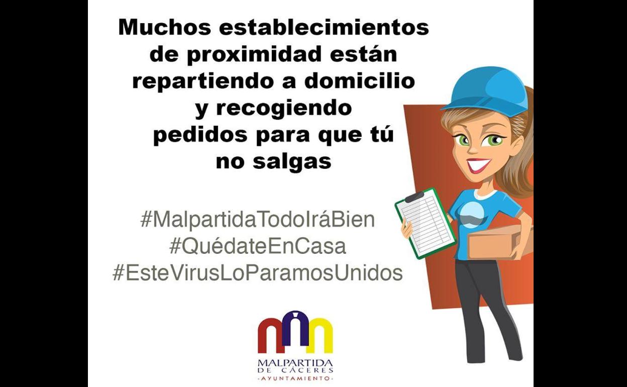 Comercios en Malpartida que reparten a domicilio durante el estado de alarma