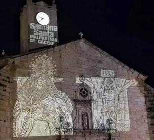 Imagen secundaria 1 - Arriba, la Virgen de la Soledad, el Amarrado y el Nazareno. Debajo, la Virgen de las Angustias y el Cristo de los Guardadores. 