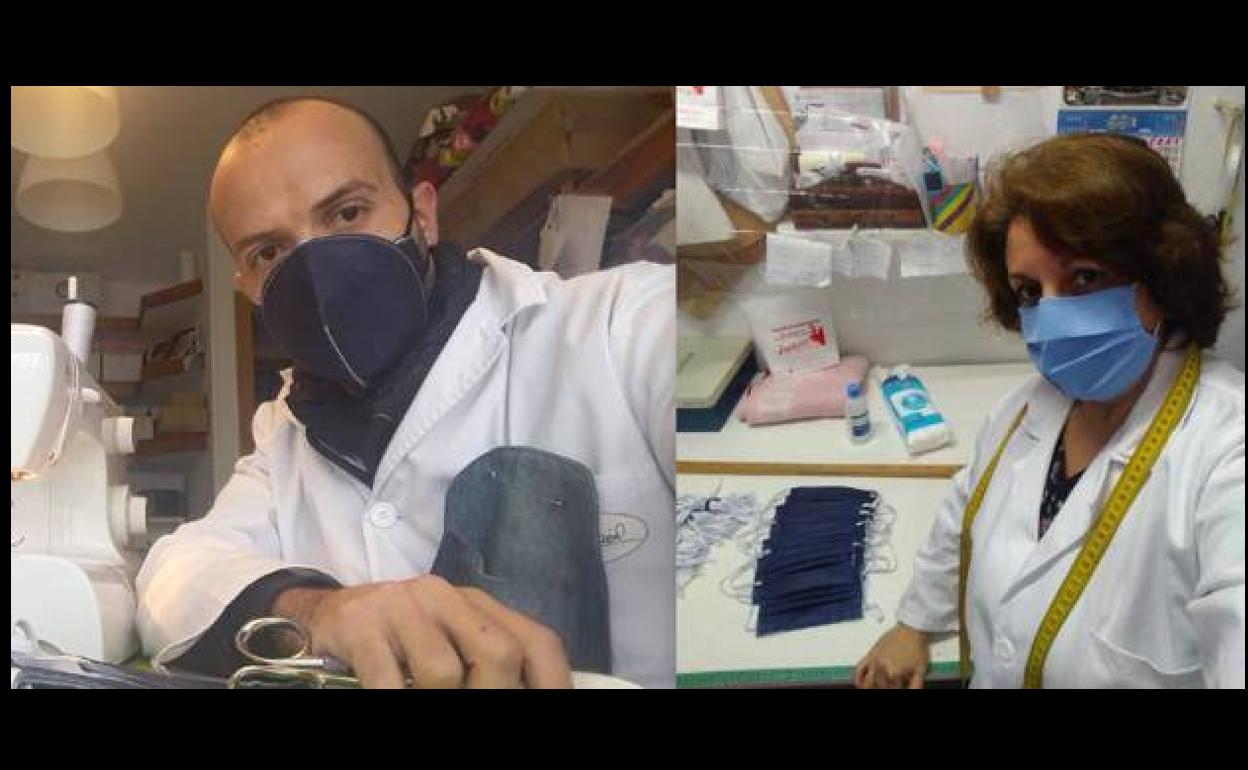 David Patrón y Marian Rodríguez, en sus respectivos talleres.