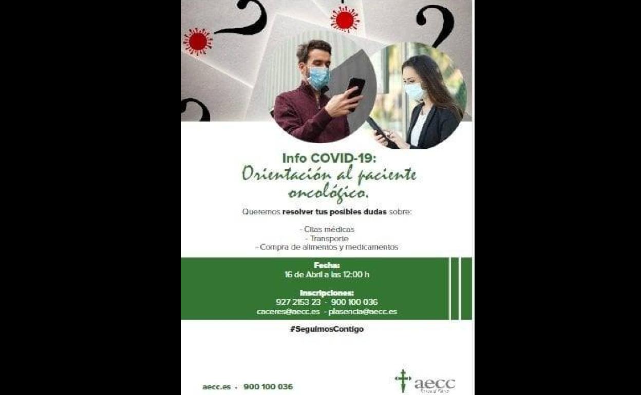 La Junta Local de la AECC de Malpartida de Cáceres comparte información contra el cáncer durante el Covid-19