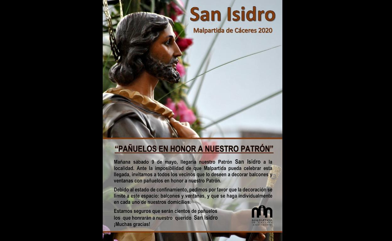 Los malpartideños decorarán sus ventanas y balcones con pañuelos en honor a San Isidro, Patrón de la localidad