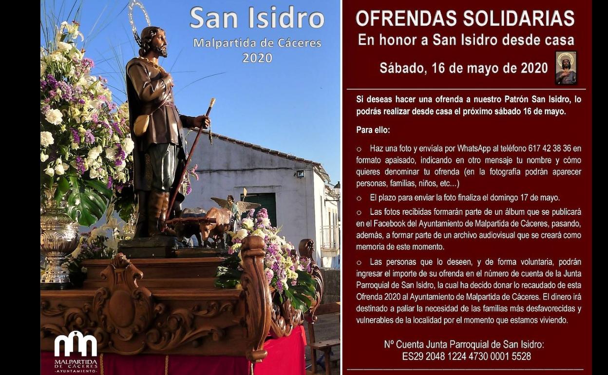 Hoy finaliza el plazo para enviar las fotografías de las Ofrendas Solidarias a San Isidro