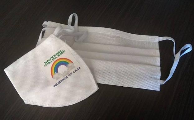 Mascarillas repartidas entre la poblacion adulta e infantil por el Ayuntamiento de Malpartida de Cáceres. 