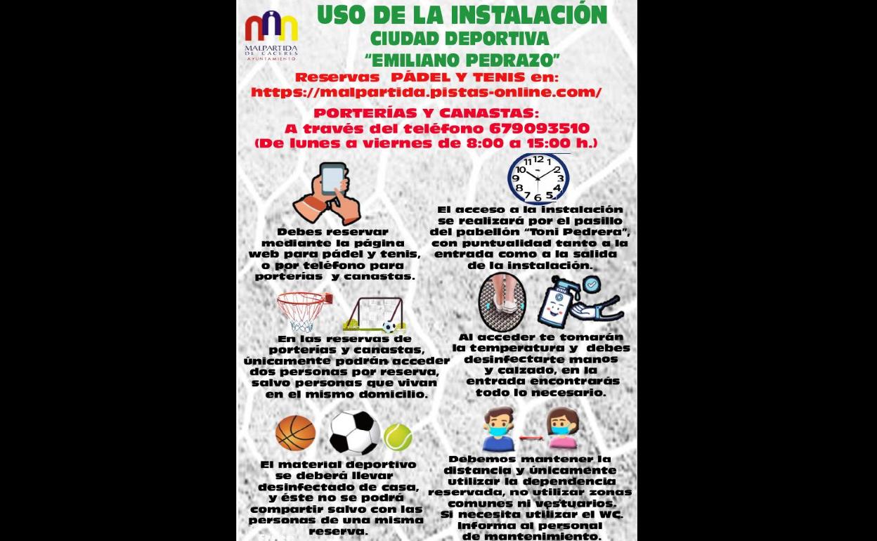 Manual de uso para las instalaciones de la ciudad deportiva 'Emiliano Pedrazo'