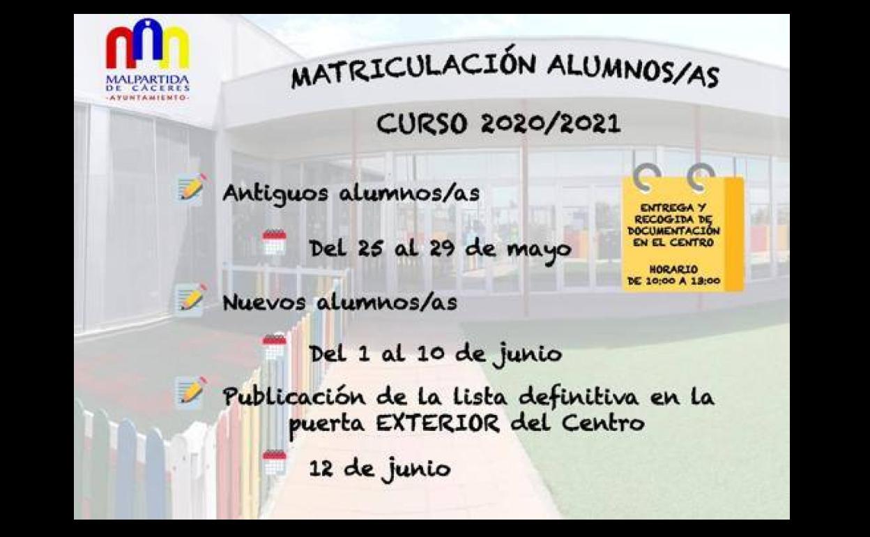 El Ayuntamiento malpartideño se encuentra a la espera de recibir directrices para el próximo curso escolar