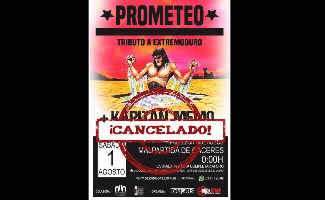 Cancelado el concierto de Prometeo y Kapitán Memo