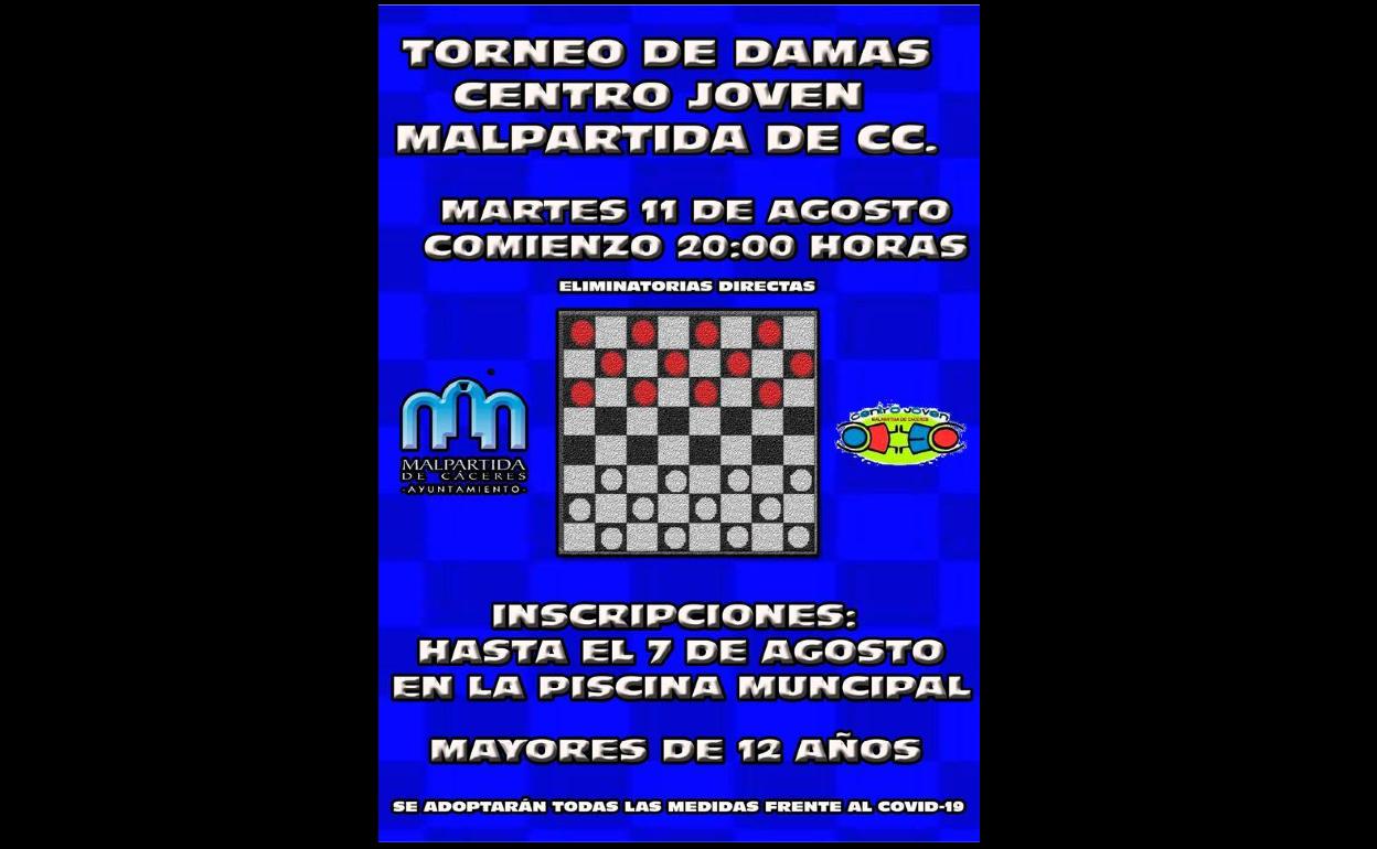 Último día para inscribirse en el Torneo de Damas del Centro Joven
