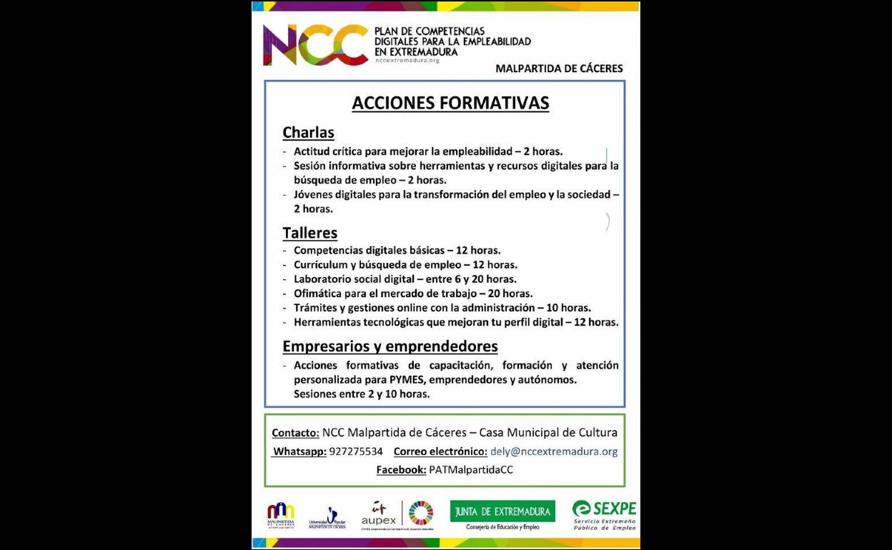 Acciones formativas del NCC de Malpartida de Cáceres