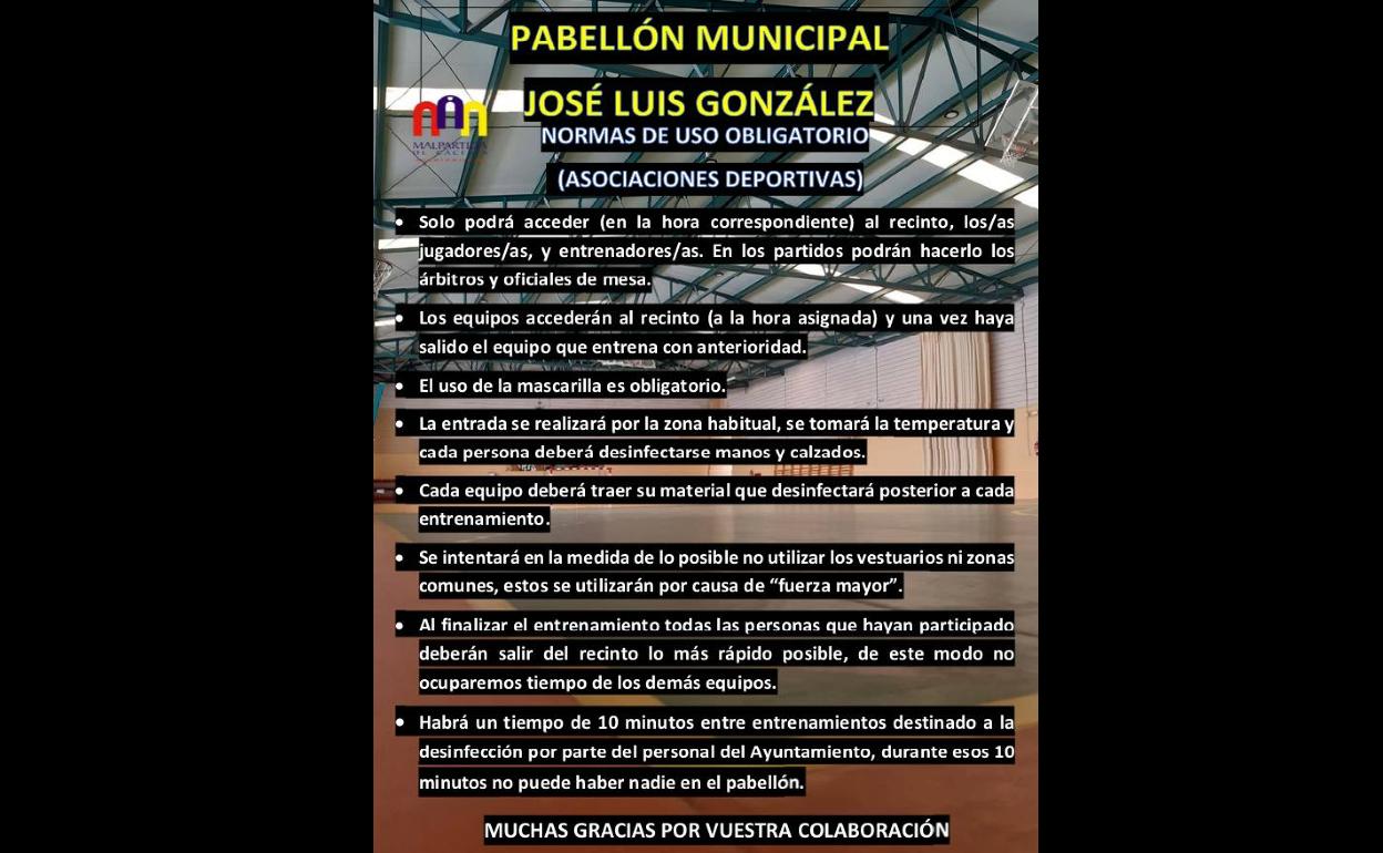 Normas de uso del Pabellón Municipal José Luis González para asociaciones deportivas
