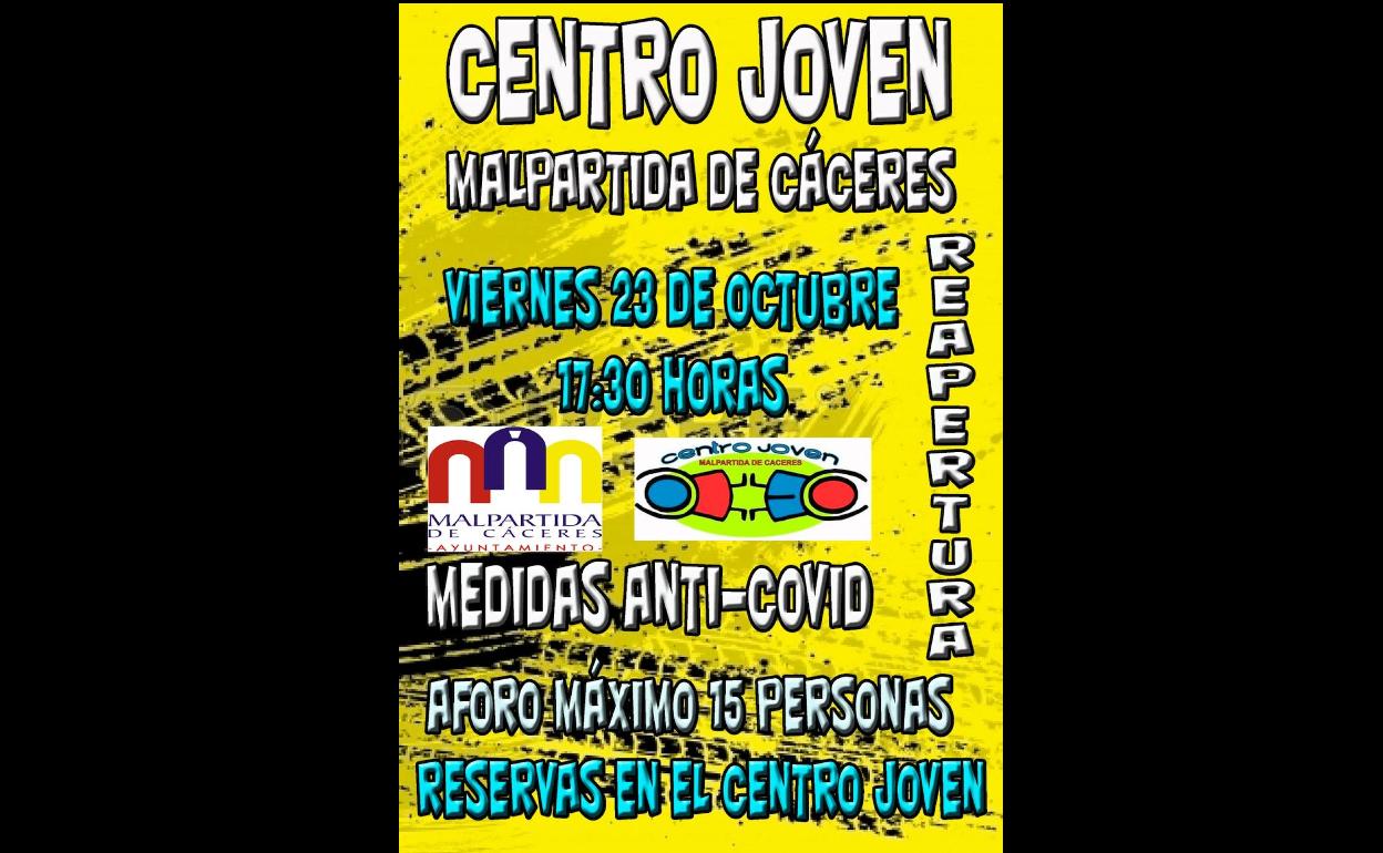 Hoy viernes, 23 de octubre, reabre el Centro Joven