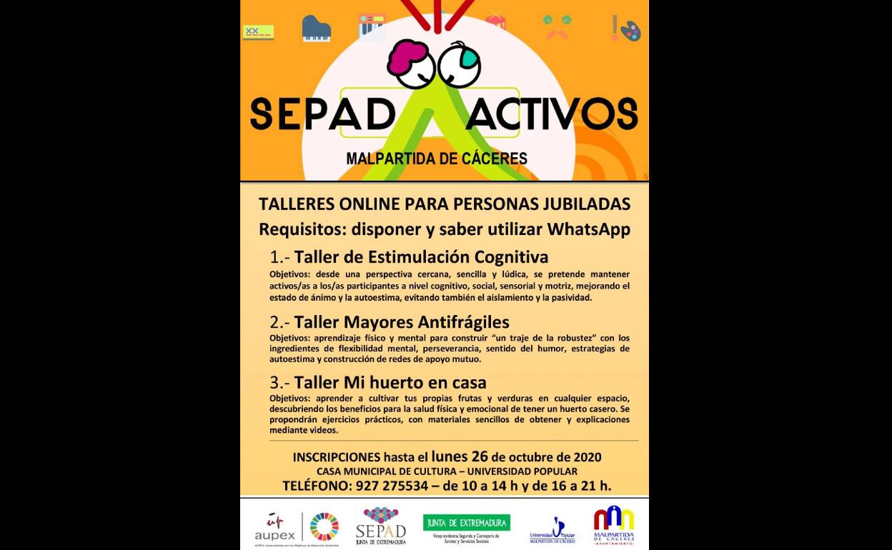 Últimos días para inscribirse en los talleres para potenciar un envejecimiento activo