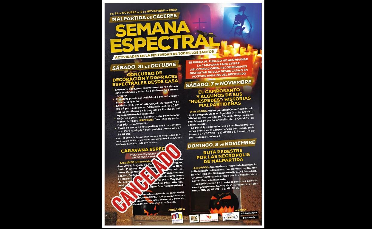 El Ayuntamiento de Malpartida de Cáceres suspende la Caravana Espectral
