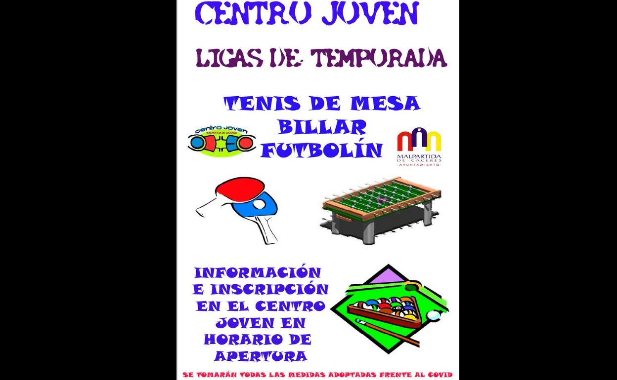 Abierto el plazo de inscripción para las ligas de tenis de mesa, billar y futbolín del Centro Joven