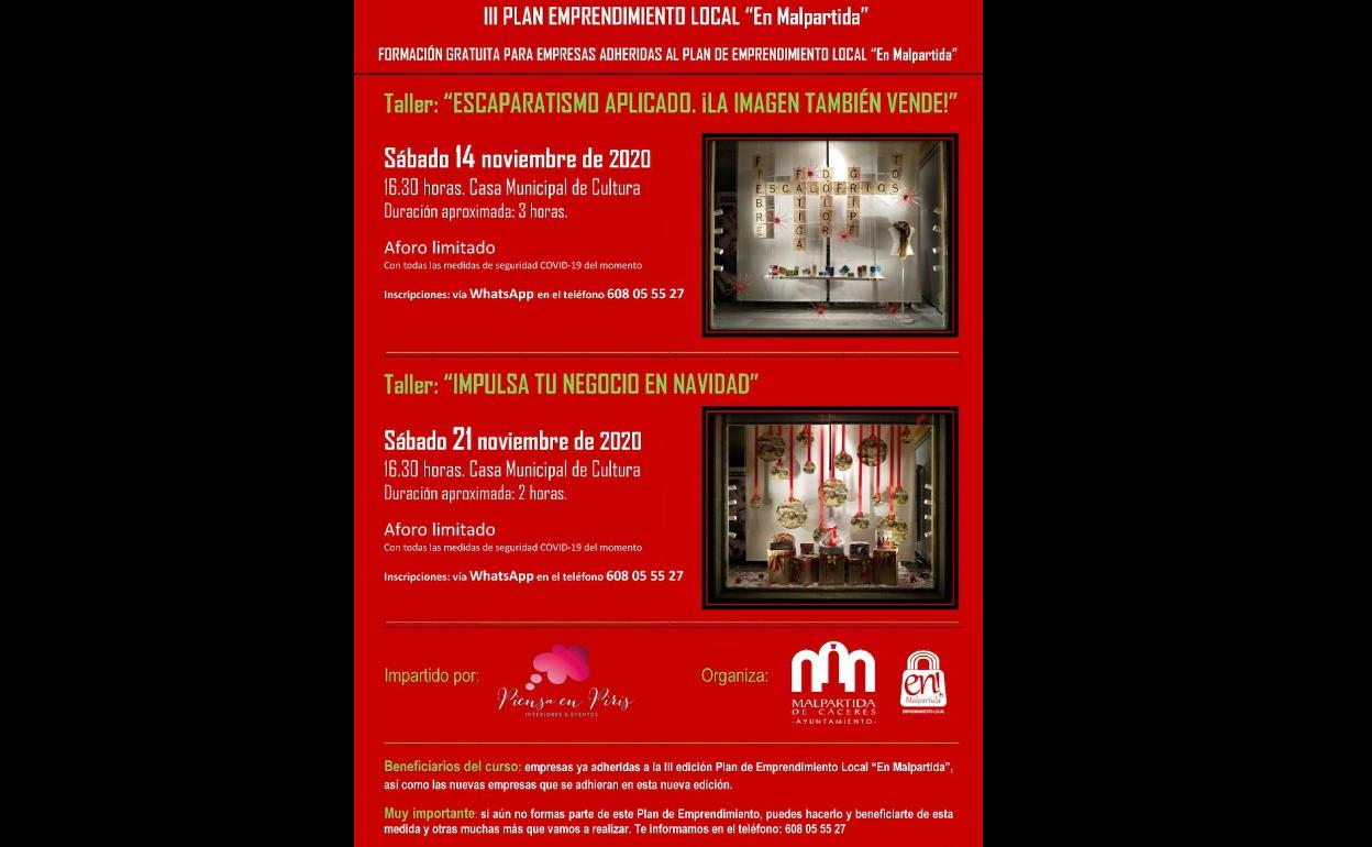 Comienzan las acciones del III Plan de Emprendimiento En Malpartida con 2 cursos de formación