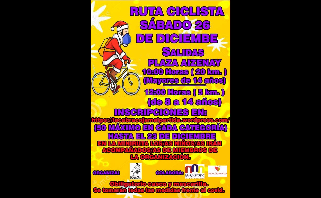 La Cabra Coja organiza una ruta ciclista para el 26 de diciembre