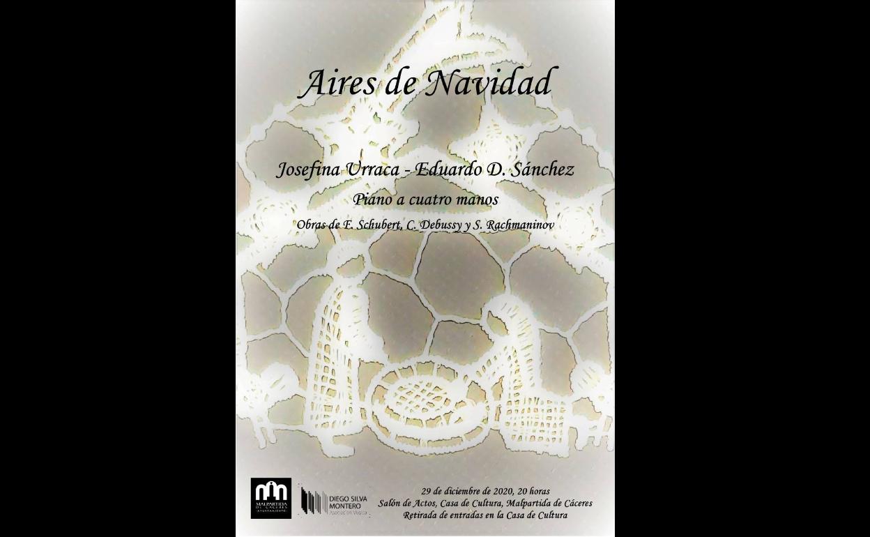 Concierto de piano a 4 manos para despedir el año en Malpartida de Cáceres