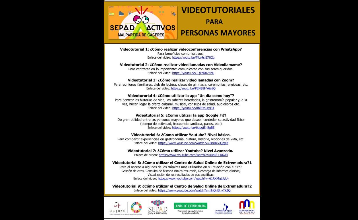 SEPADACTIVOS ofrece videotutoriales a los mayores para facilitar el uso de las nuevas tecnologías