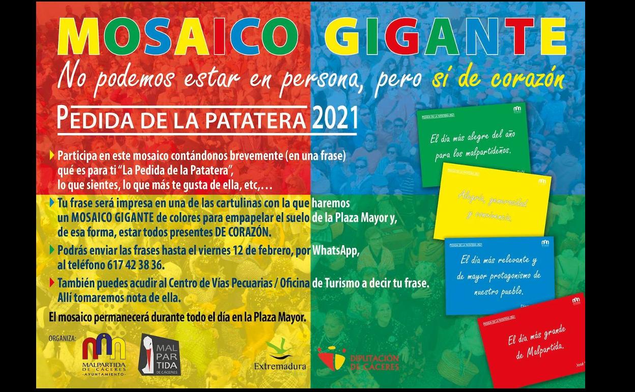 Las frases para el mosaico de La Pedida de La Patatera se podrán comunicar hasta el día 12 de febrero