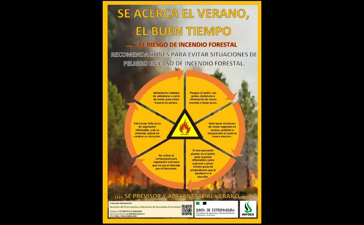 El Ayuntamiento informa de las recomendaciones del INFOEX para evitar incendios