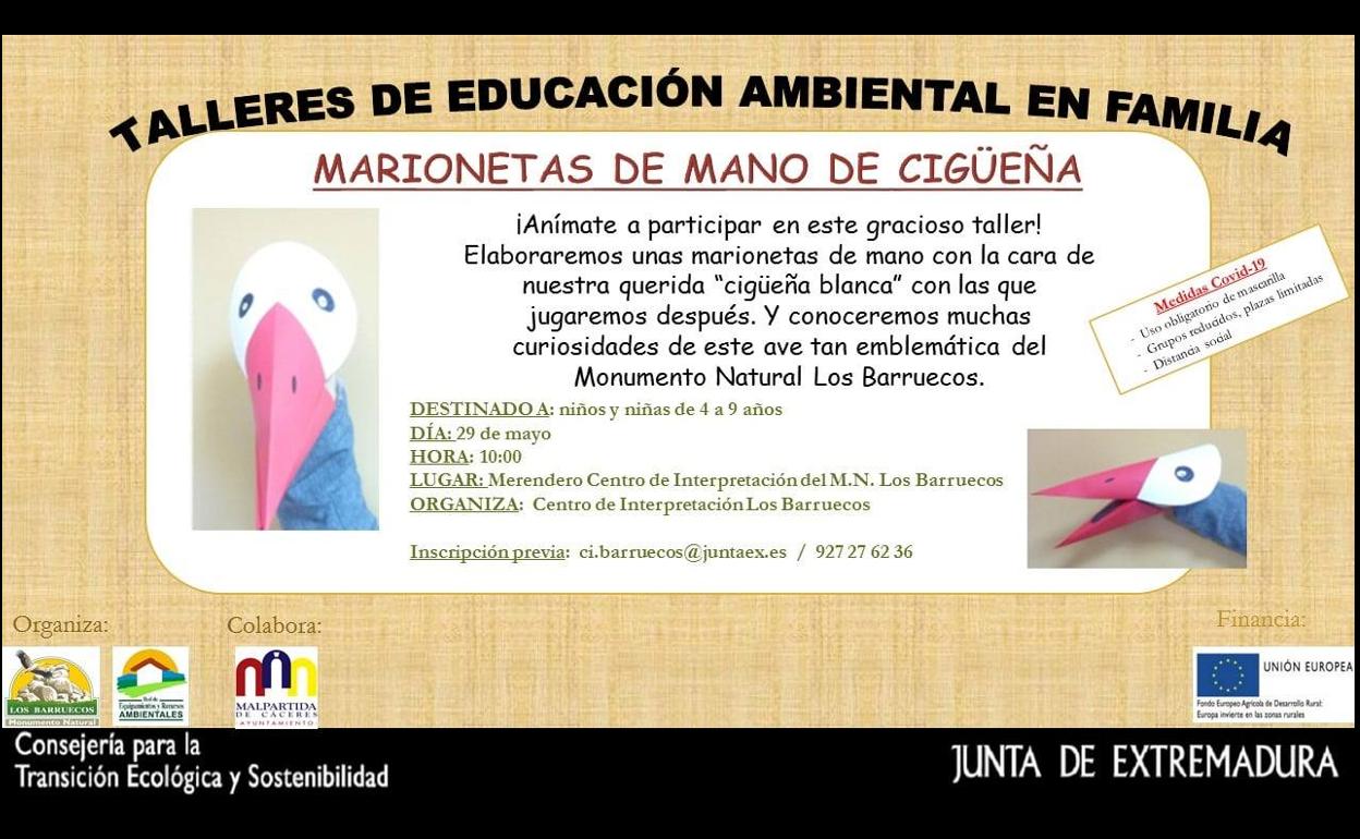 El C. I. Barruecos Monumento Natural organiza un taller de educación ambiental en familia