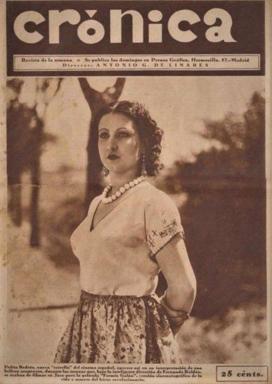Portada de la revista Crónica conde aparece Polita Bedrós. 