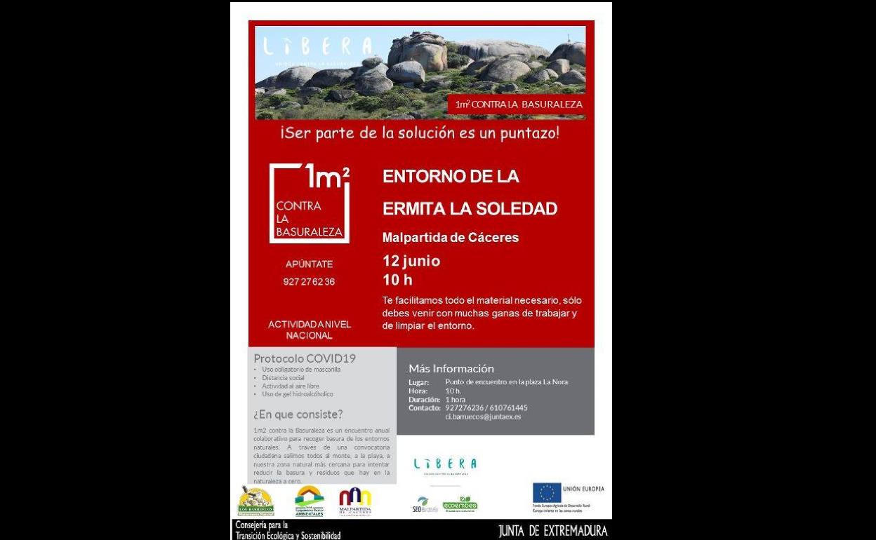 El Centro de Interpretación Los Barruecos organiza una actividad para limpiar el entorno de la ermita de la Soledad