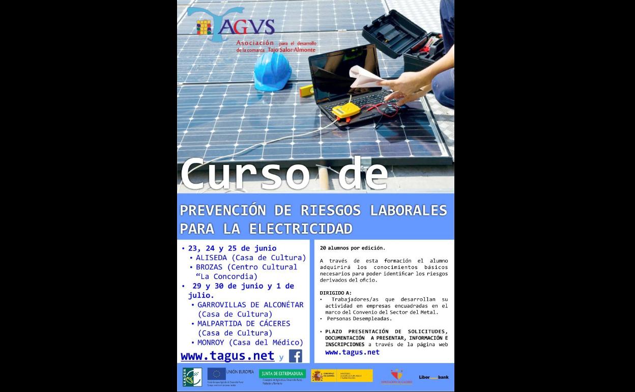 Tagus organiza un curso de prevención de riesgos laborales para la electricidad