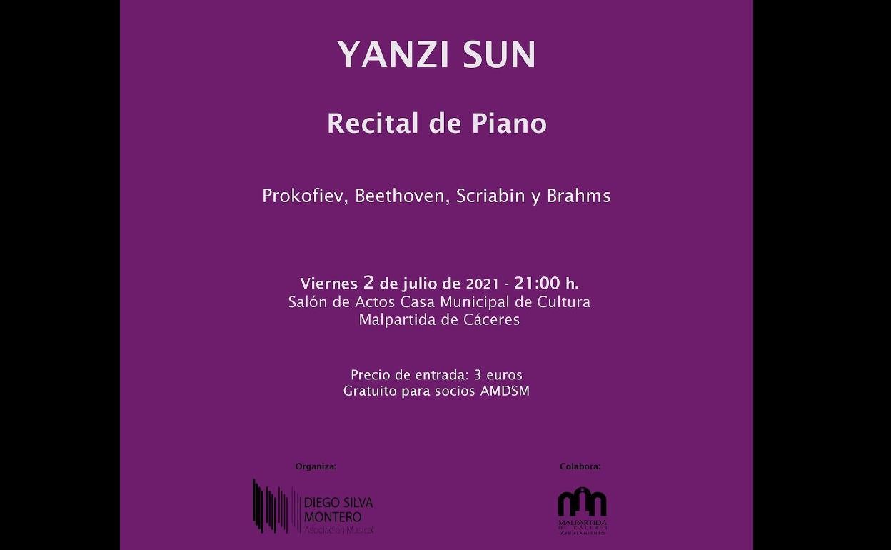 La Casa de Cultura acogerá el recital de piano Yanzi Sun