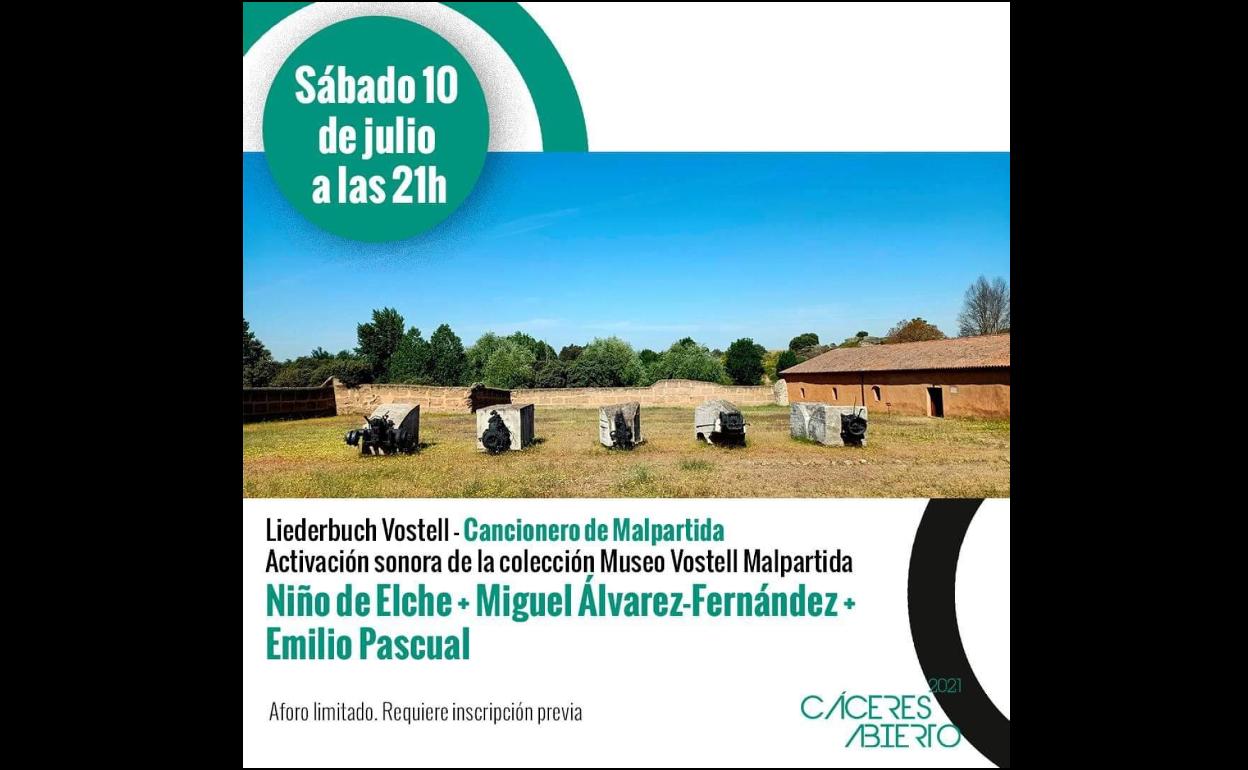 El Niño de Elche actuará el sábado en el Museo Vostell junto al compositor Miguel Álvarez Fernández y el sonidista y artista sonoro Emilio Pascual