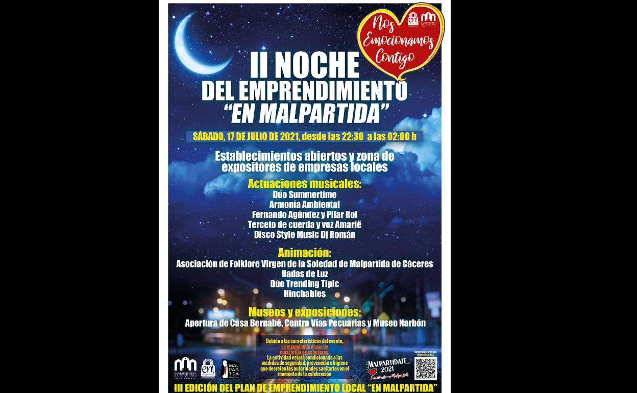 El próximo sábado se celebra la II Noche del Emprendimiento 'En Malpartida'