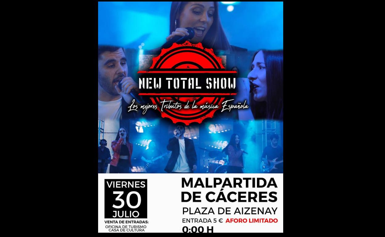 New Total Show llega a Malpartida de Cáceres con los mejores tributos españoles